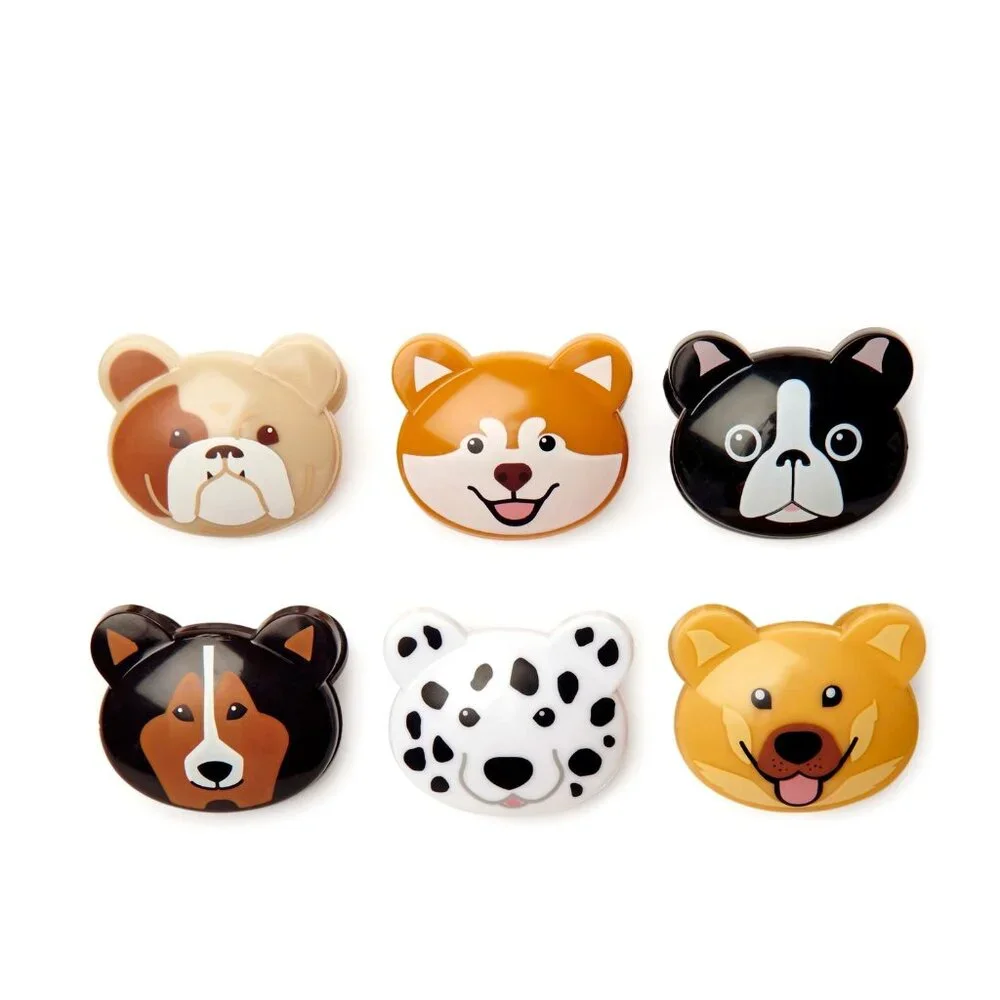 LOT of 2 Doggie Bag Clips (12 clips total) Kikkerland Assorted Dog / Pet NEW